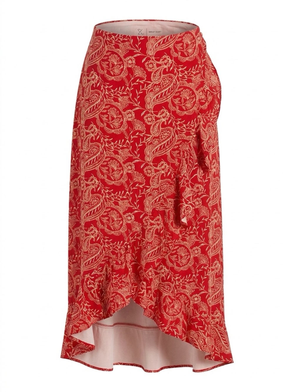 Universal Thread Red Paisley High-Low Wrap Skirt - Picture 1 of 1